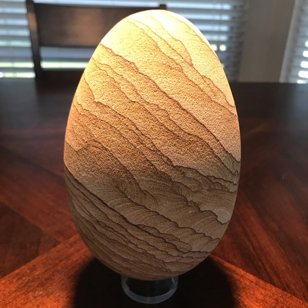 Extra Large Sandstone Egg with Display Stand